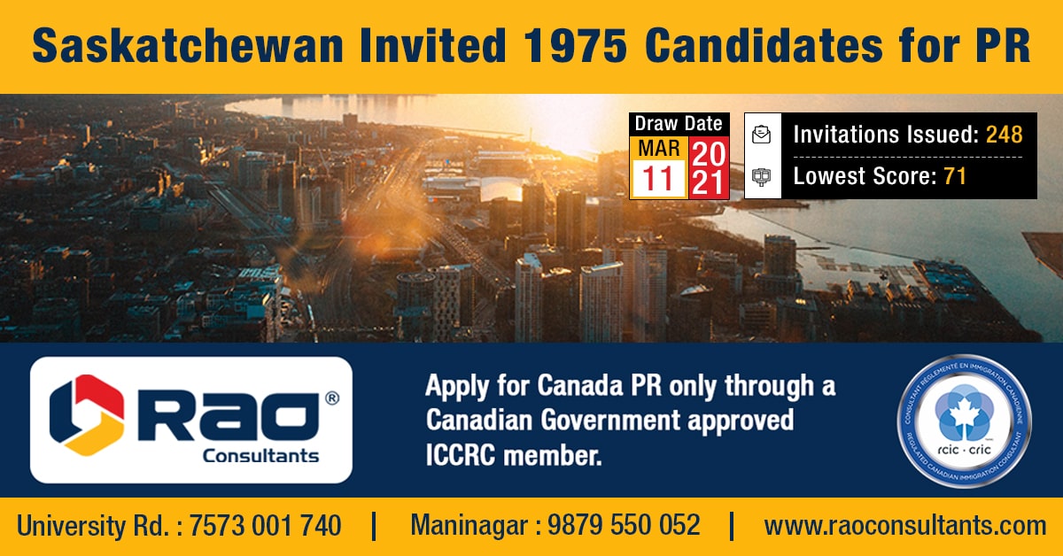 Saskatchewan Invited 1975 Candidates for PR 2021