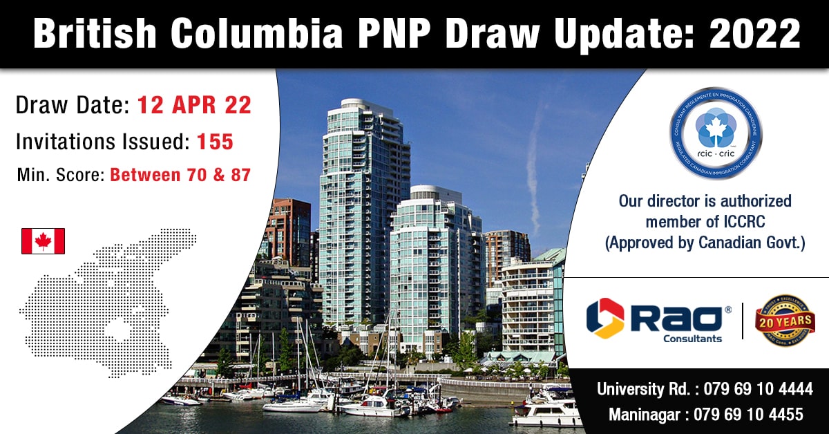 British Columbia PNP Draw Invited 155 Plus Fresh Applications for PR