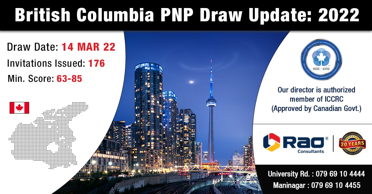 Recent British Columbia PNP Draw invited 176 new   applications for Permanent Residency