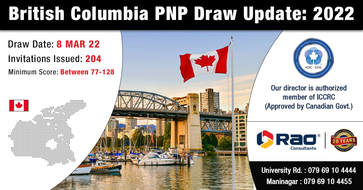 Recent British Columbia PNP Draw invited 204 applications for Permanent Residency
