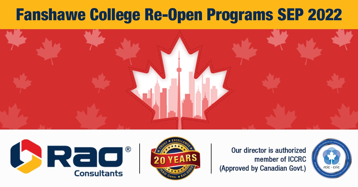 Fanshawe College Reopen Programs For Sep 2022
