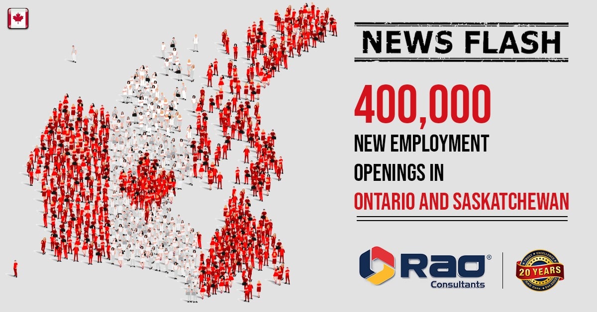 Ontario and Saskatchewan Have Added 400,000 Jobs