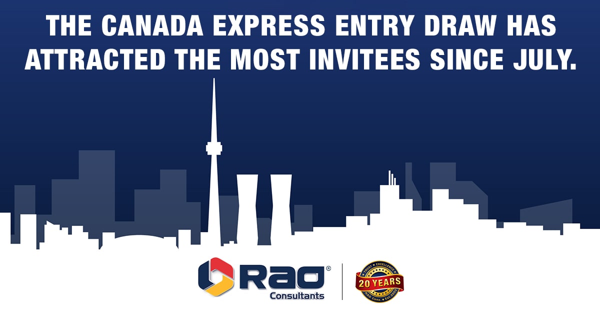 The Canada Express Entry Draw has Attracted The Most Invitees Since July